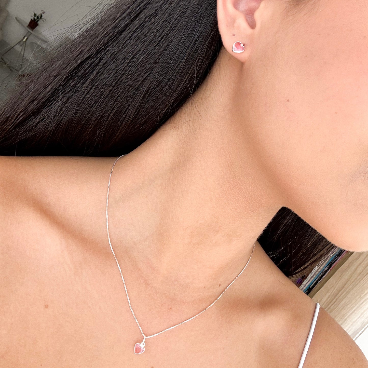 CONJUNTO REDONDO PONTOS DE LUZ ROSA CLARO