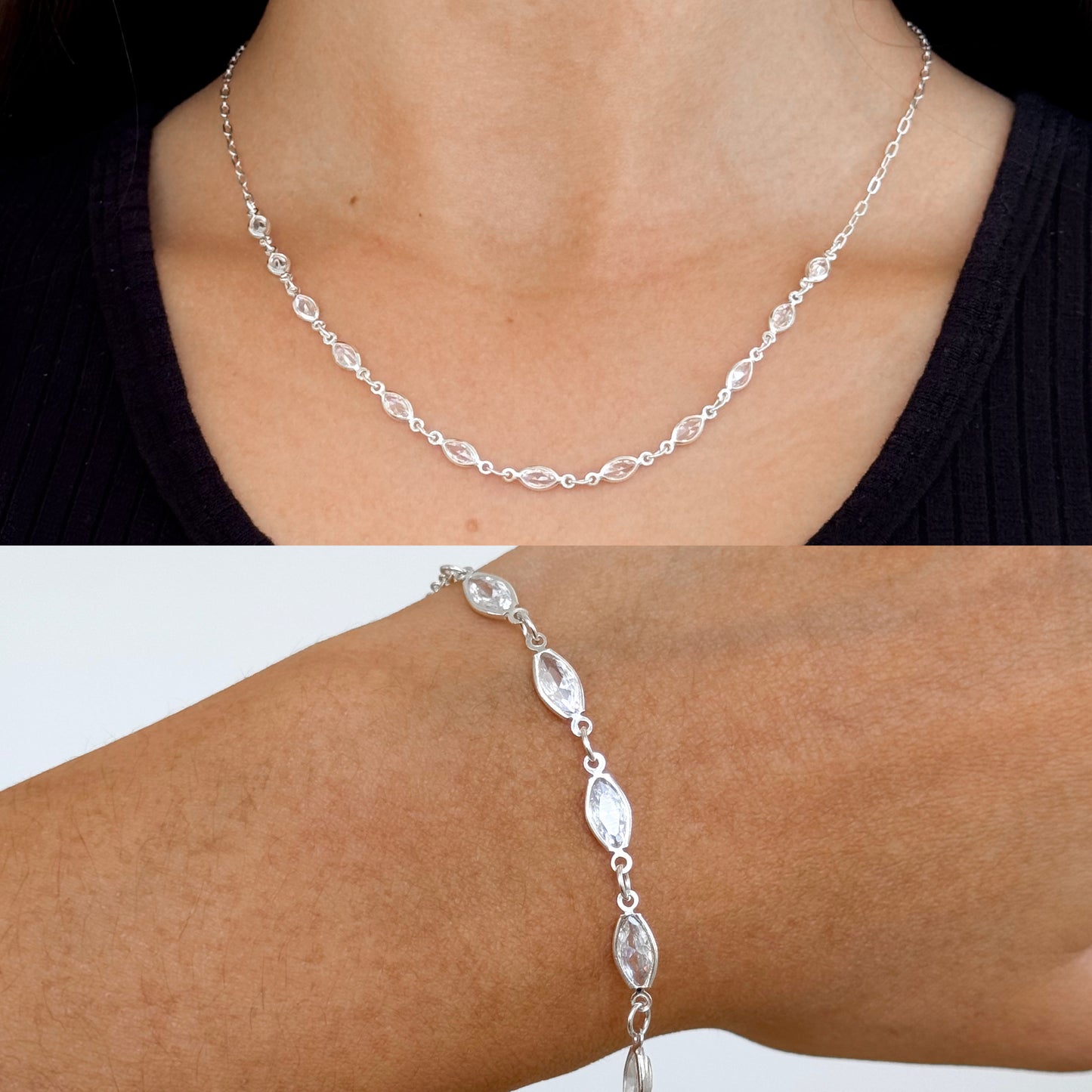 CONJUNTO ZIRCÔNIAS NAVETE