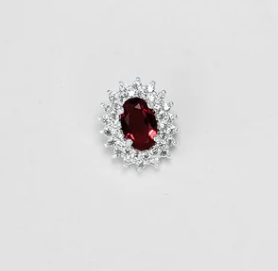 COLAR PINGENTE OVAL CRAVEJADO ZIRCÔNIA