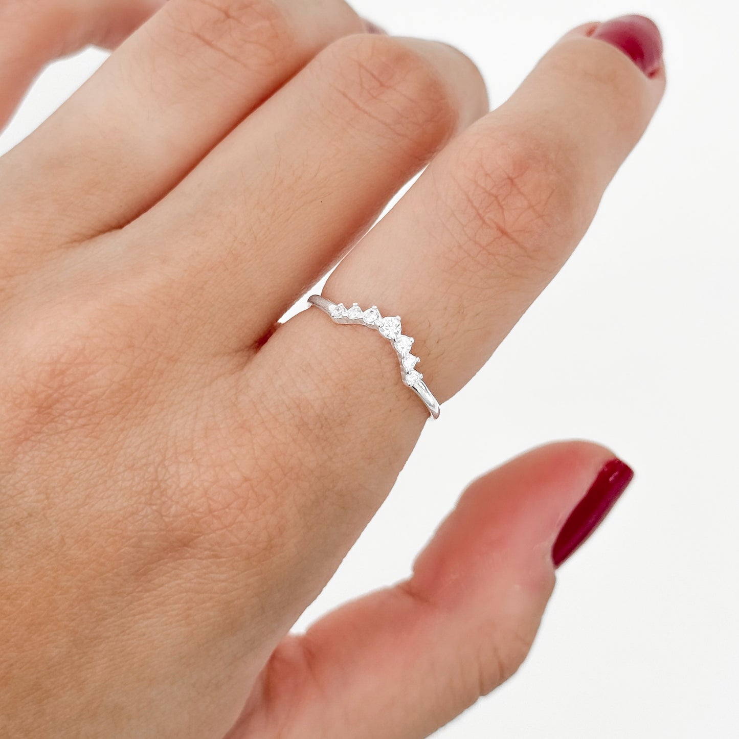 Anel Coroa Fina Cravejada