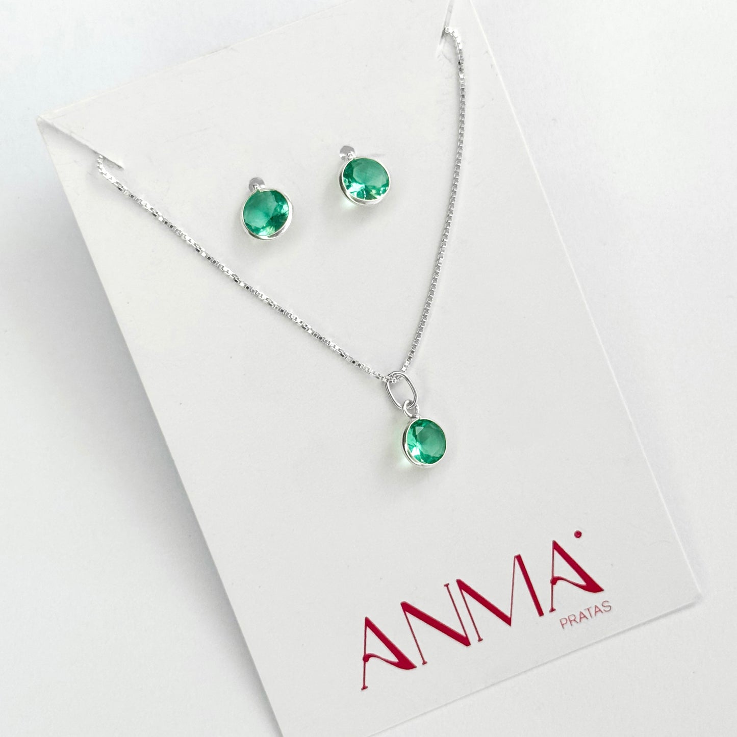 CONJUNTO REDONDO PONTOS DE LUZ TURQUESA