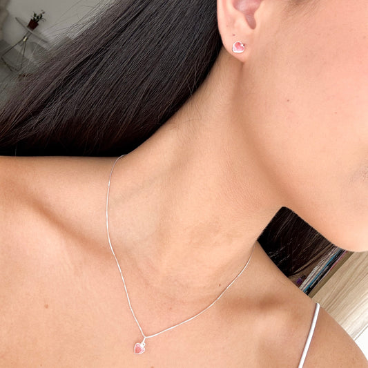 CONJUNTO REDONDO PONTOS DE LUZ ROSA CLARO