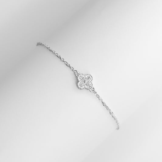 PULSEIRA TREVO CRAVEJADO BRANCO