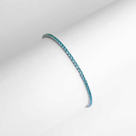 PULSEIRA RIVIERA ZIRCÔNIAS AZUL CLARO