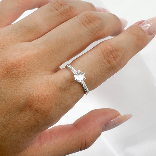 ANEL SOLITÁRIO CRAVAÇÃO INGLESA LATERAIS