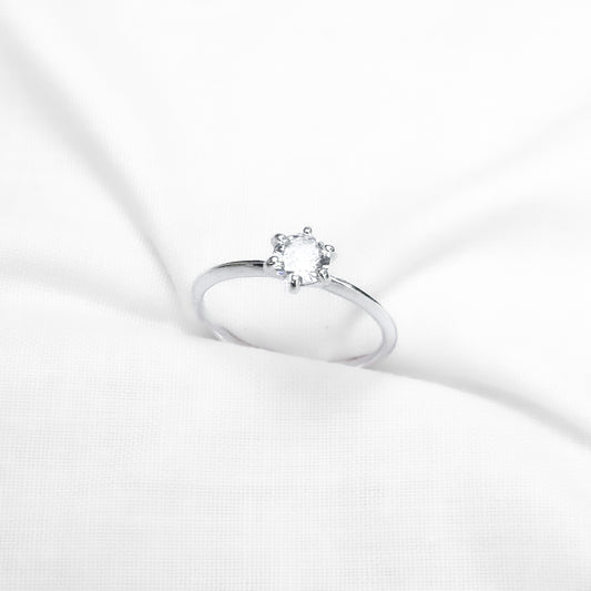 Anel solitário 6 garras