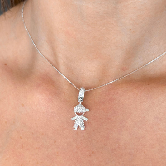 COLAR PINGENTE MENINO CRAVEJADO