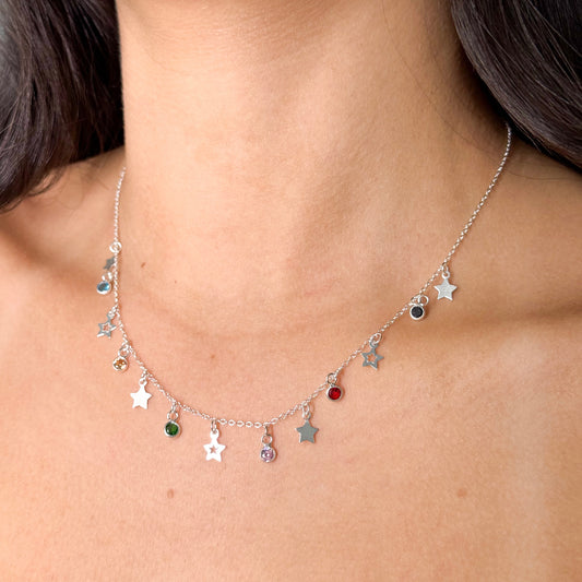 CHOKER ZIRCÔNIAS COLOR E ESTRELINHAS