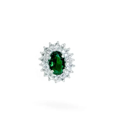 COLAR PINGENTE OVAL CRAVEJADO ZIRCÔNIA
