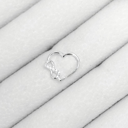 PIERCING CORAÇÃO COM INFINITO CRAVEJADO